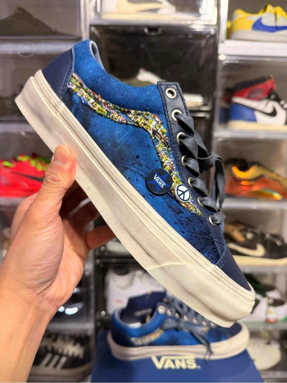 Vans LX Old Skool Souvenir 36 Navy Blue Canvas Low-Top Sneakers